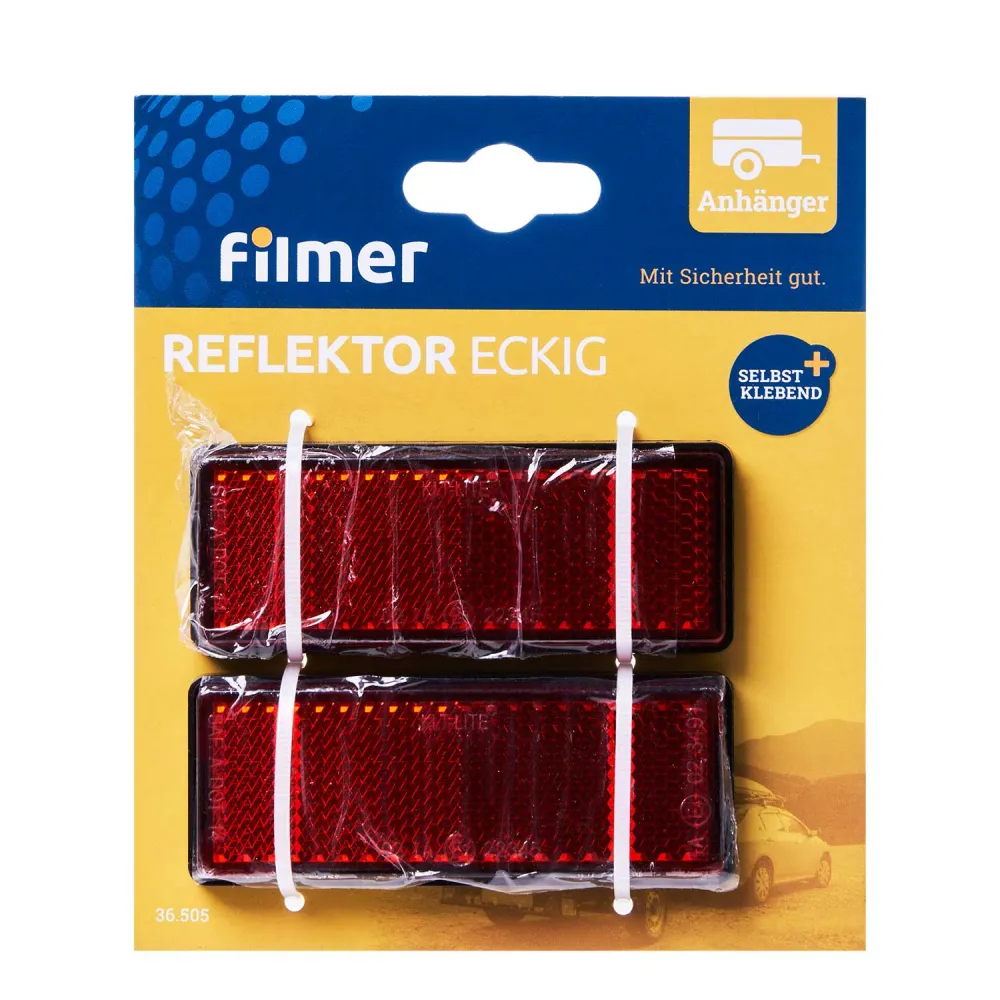 Reflektor eckig rot 2er-Set zum Ankleben