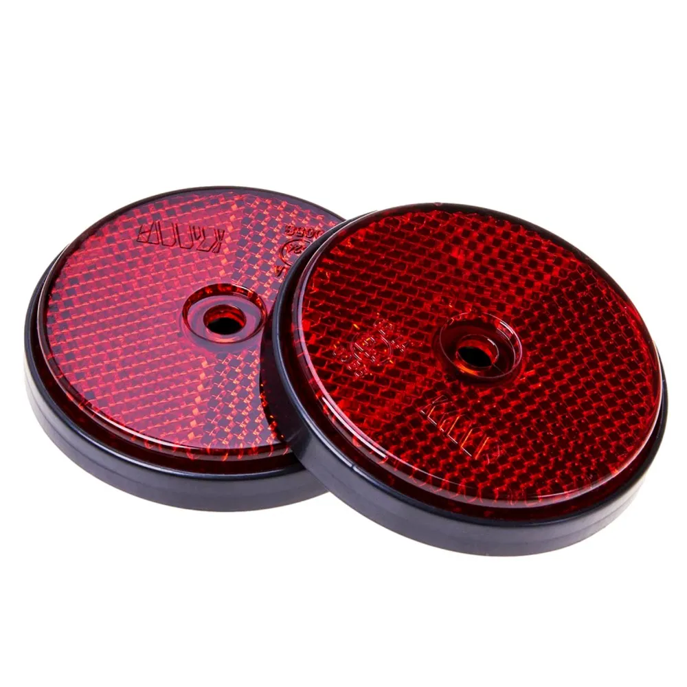 Reflektor rund rot 2er-Set zum Anschrauben