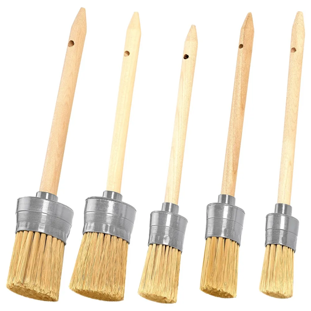 Ringpinsel-Set, 5-tlg Kunstborste, Holzstiele FSC