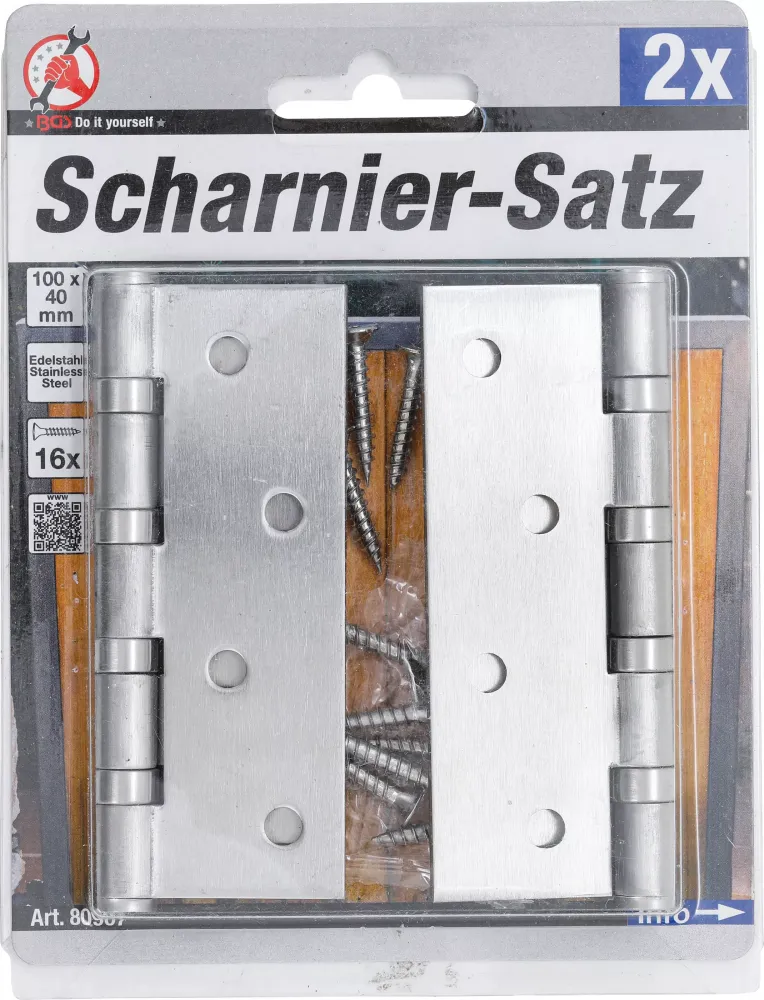 Scharniere Edelst. 100x40mm 2-tlg.