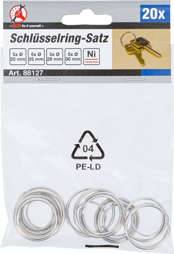 Schlüsselringsortiment 20tlg