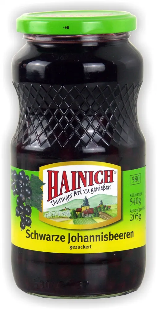 Schwarze Johannisbeeren gezuckert 580ml