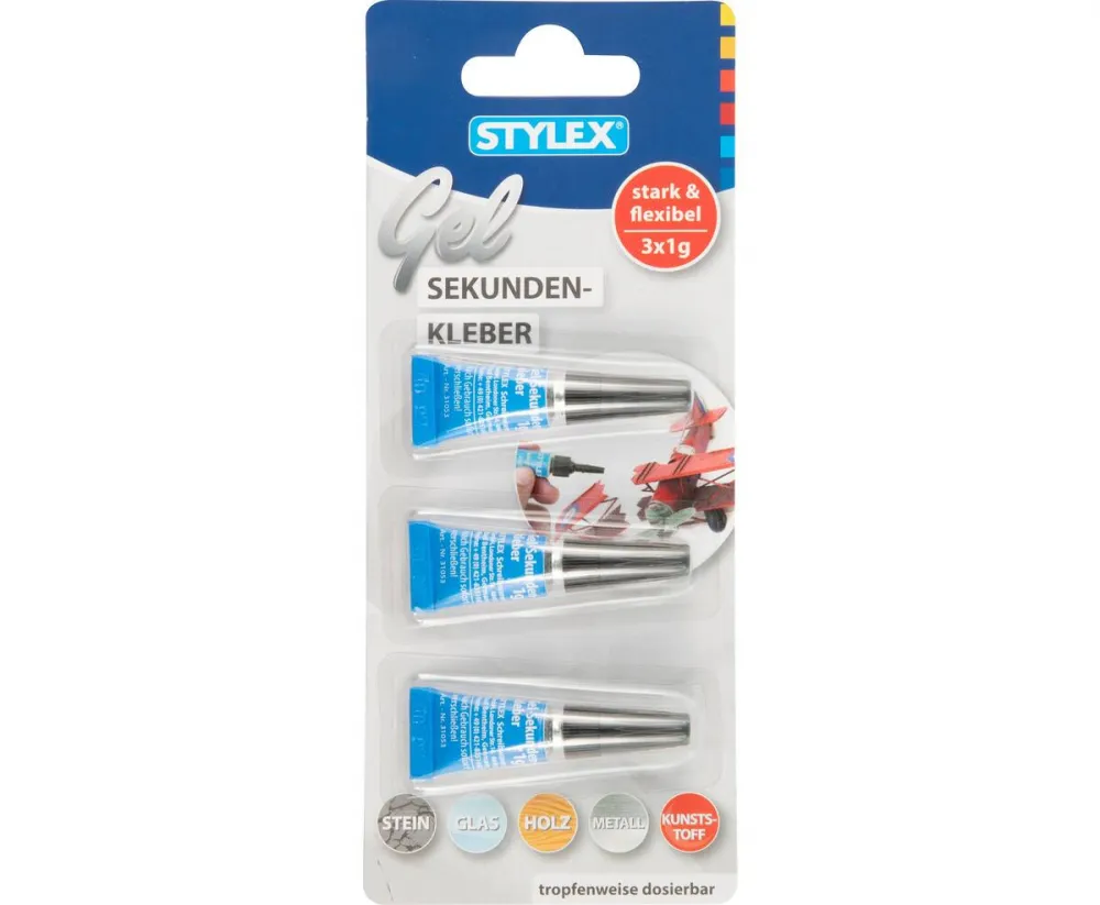 Sekundenkleber Gel 3 Tuben à 1 g