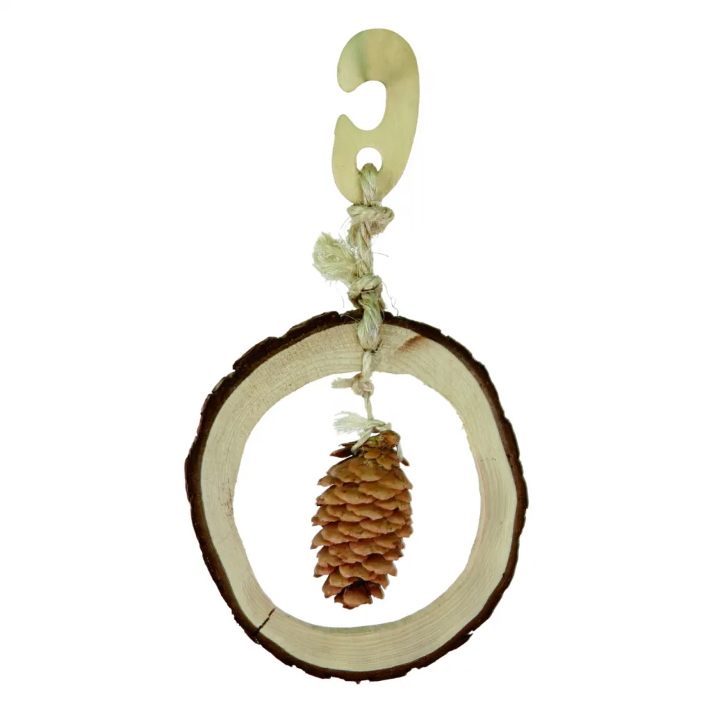 Spielring Naturholz mit Tannenzapfen 10cm