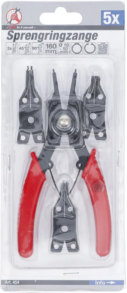 Sprengringzangen-Sortiment, 5-tlg.