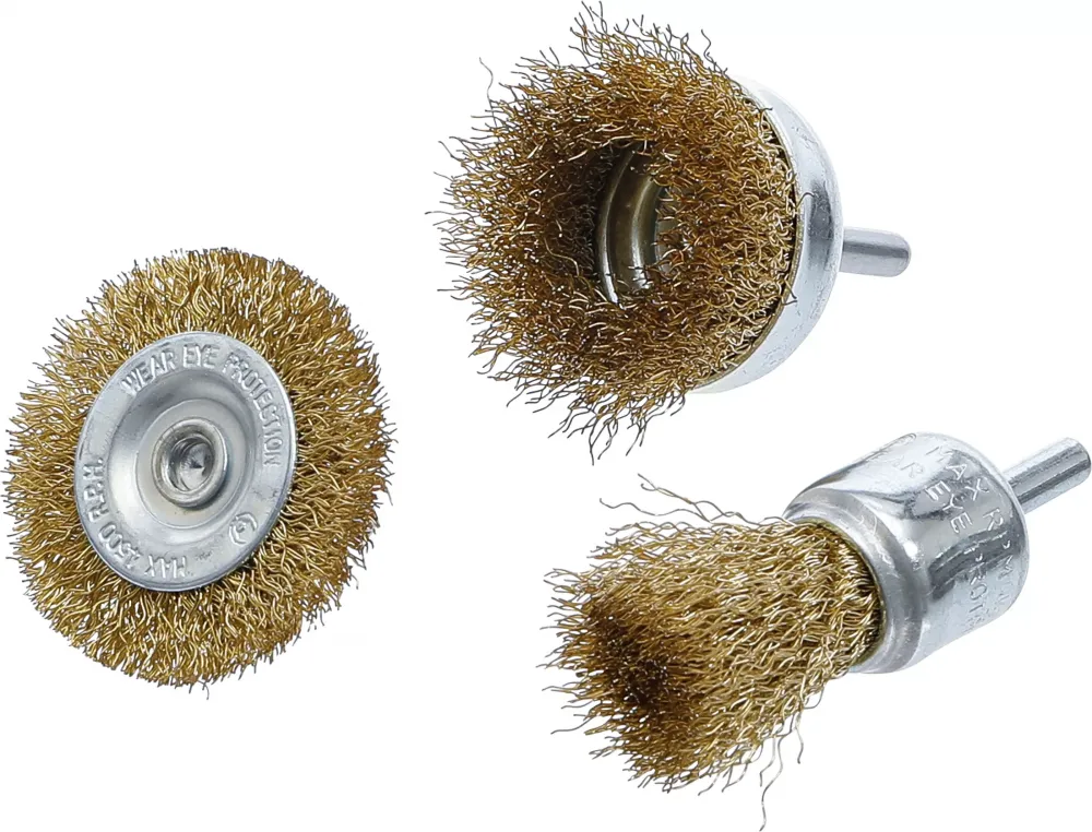 Stahldraht-Bürsten-Satz Ø25-50mm 3tlg