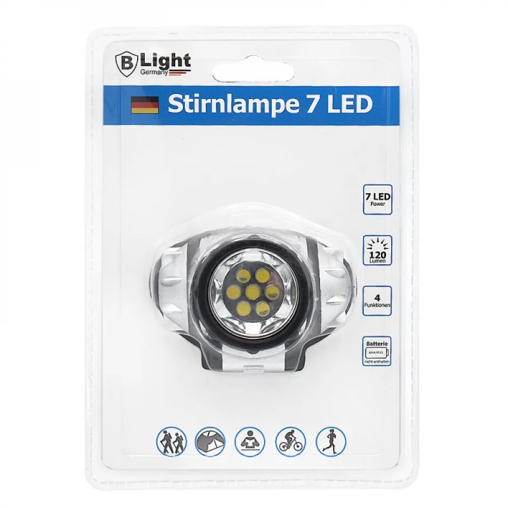 Stirnlampe mit 7 LED u. Kopfband