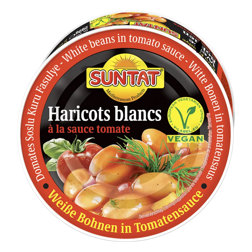 SUNTAT Weiße Bohnen in Tomatensoße vegan 280 g