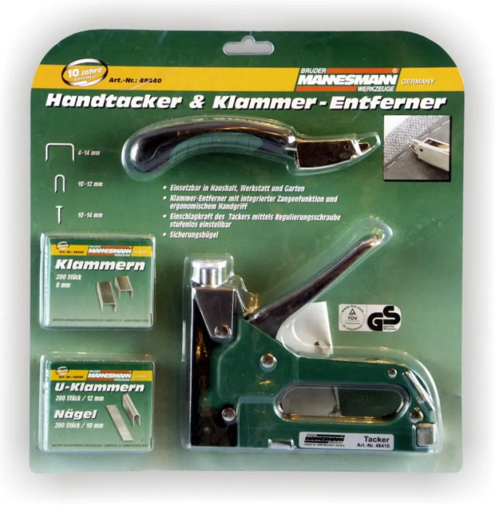 Tacker + Klammernentferner +