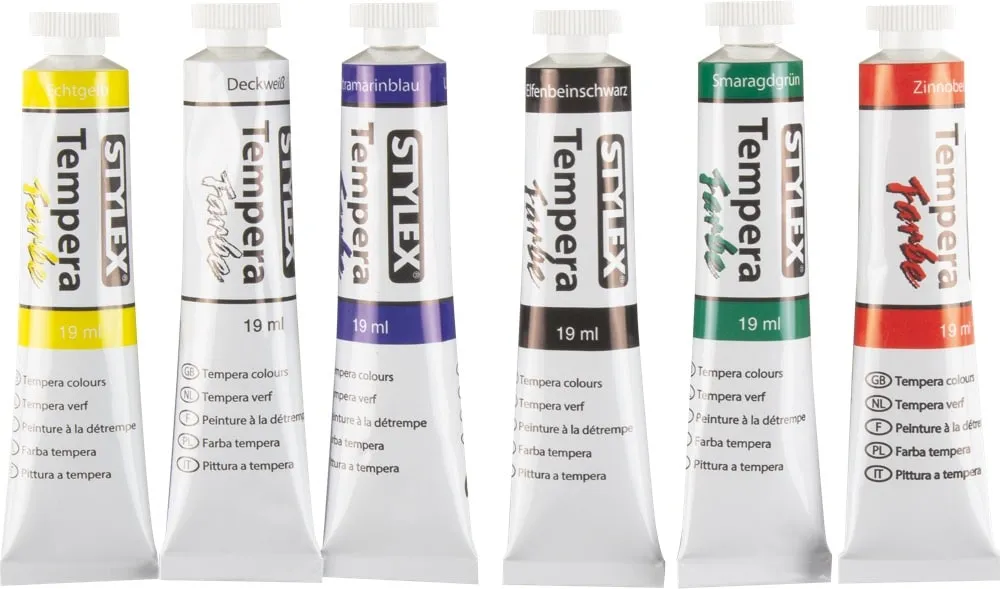 Temperafarben 6 Tuben à 19 ml
