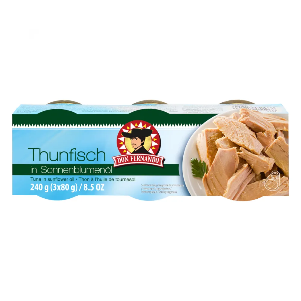 Thunfisch in Sonnenblumenöl 240g (3x80g)