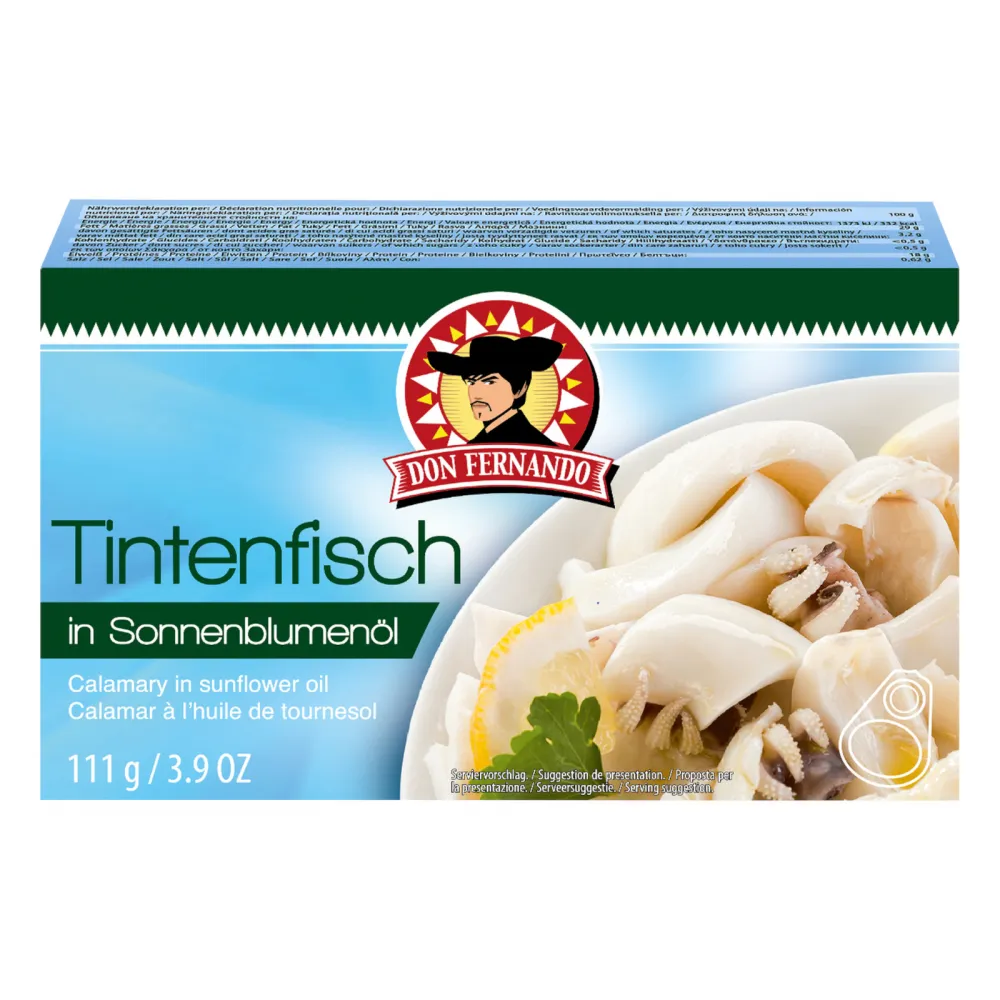 Tintenfisch in Sonnenblumenöl 111g