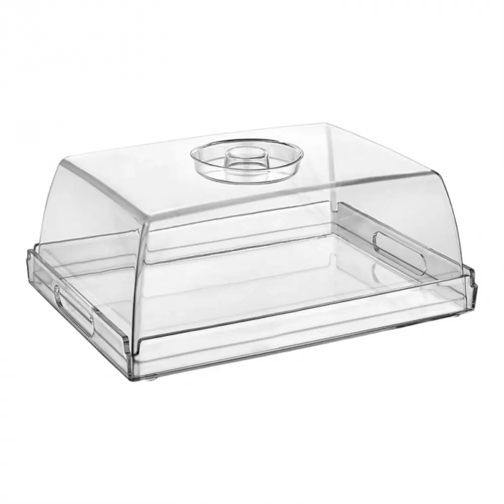 Tortenhaube und Serviertablett 2 in 1 - rechteckig