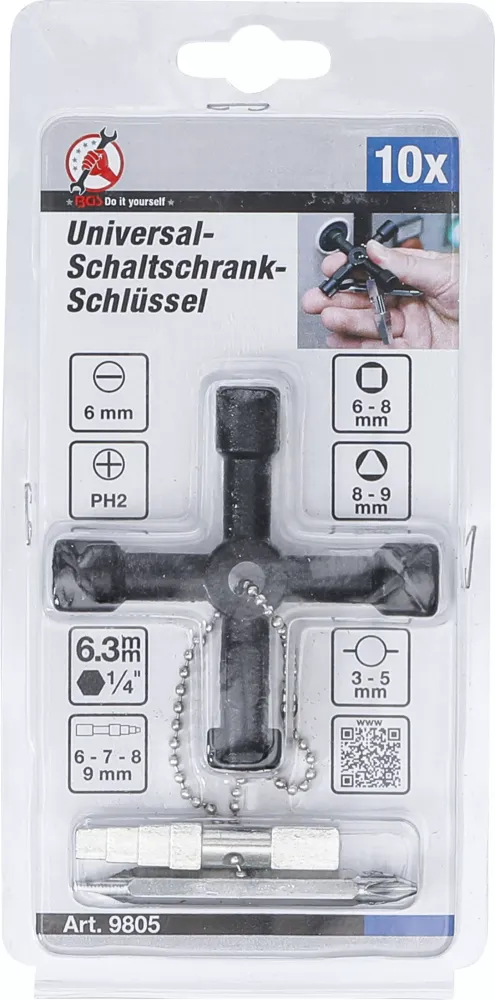 Universal-Schaltschrank-Schlüssel 10tlg