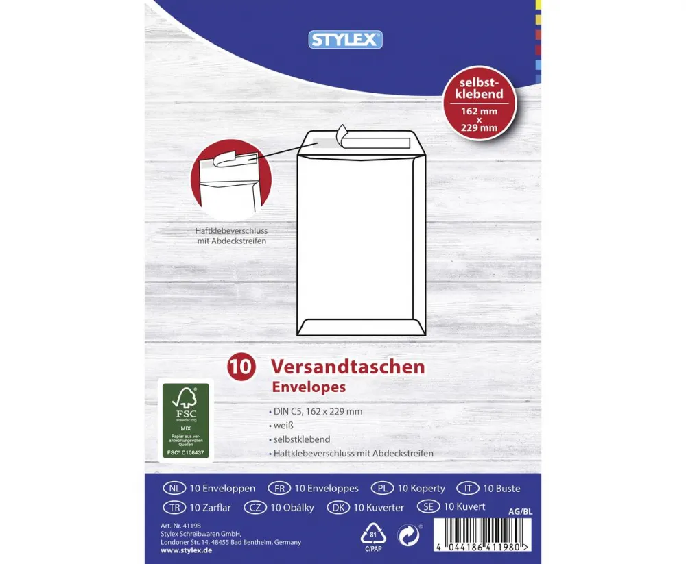 Versandtaschen DIN C5 10 Stück FSC