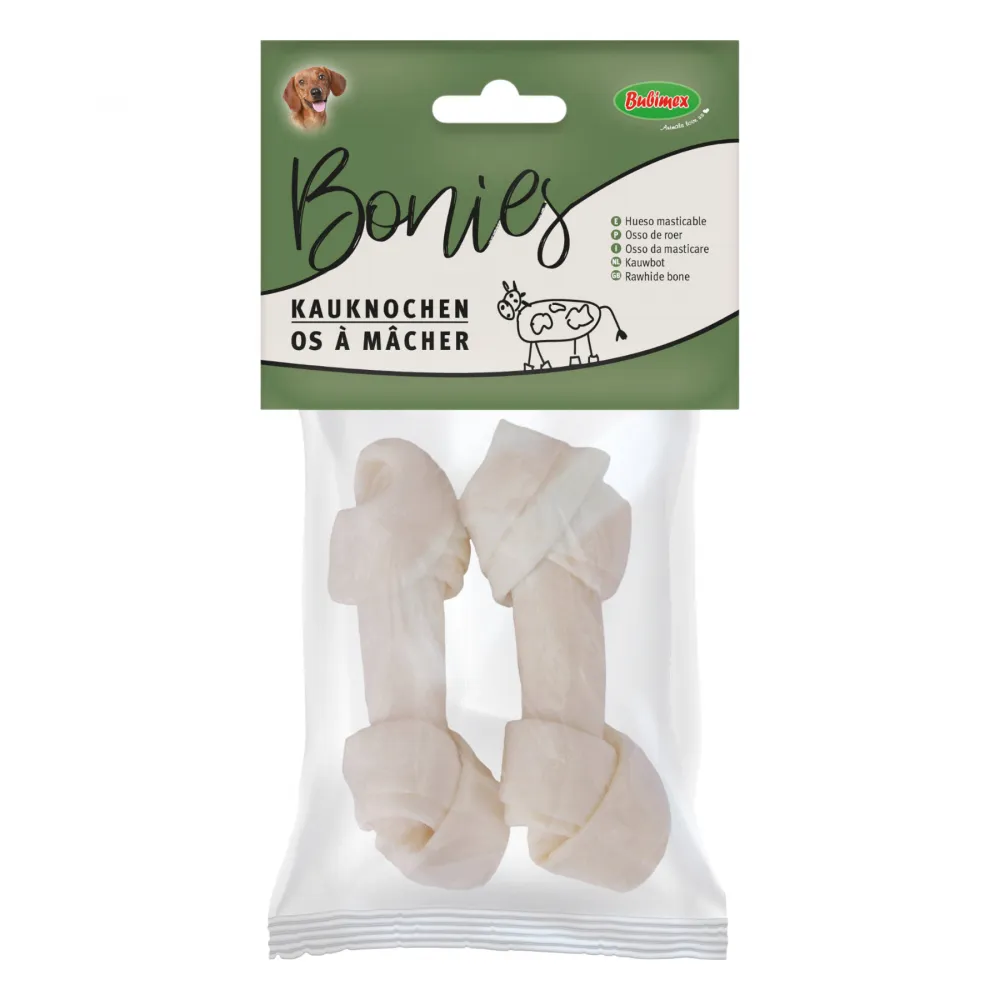 Weiße Kauknochengeknotet 11cm