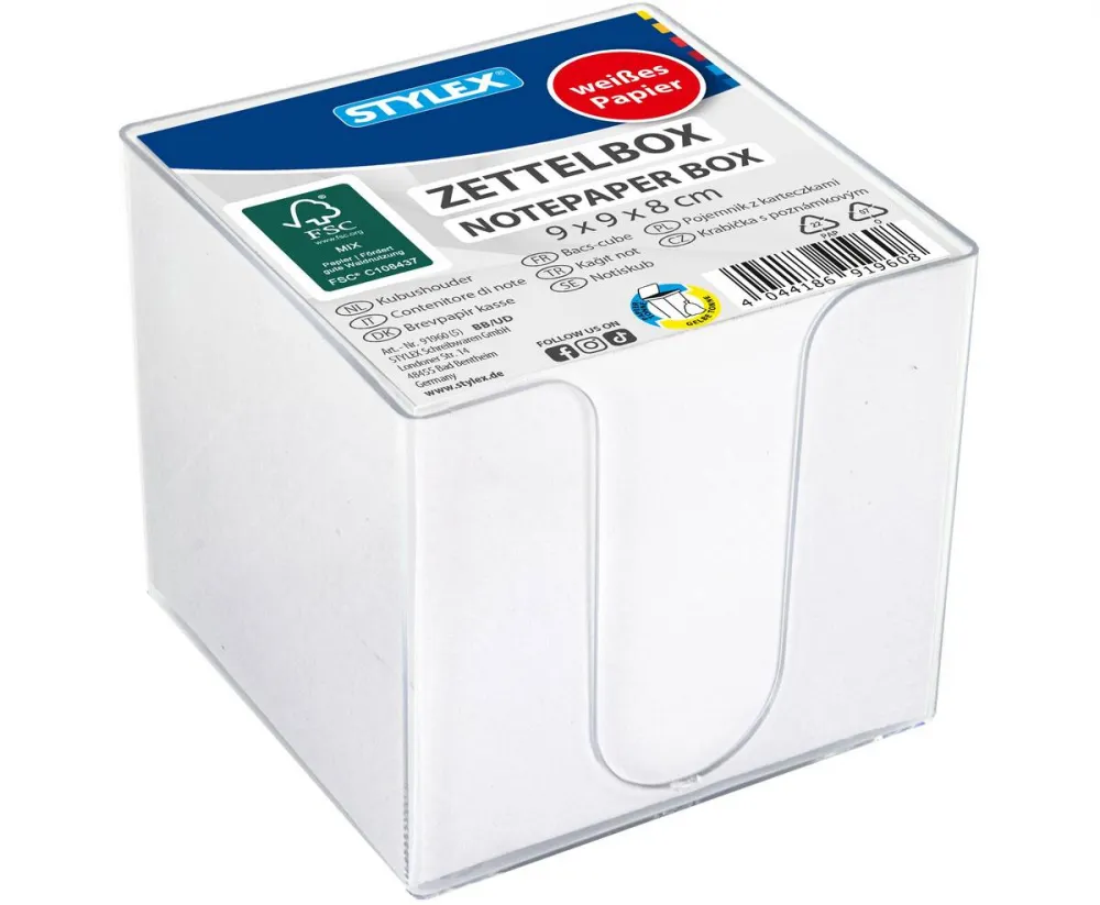 Zettelbox 9x9x8cm700Bl ws