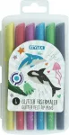 6 Glitzerfasermalstifte