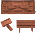 Beeteinfassung, Kunststoff Terracotta, 4er Set 43x2,5x18cm