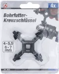 Bohrfutter-Kreuzschlüssel universal Ø 4 / 5,5 / 6 / 7 mm