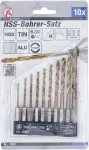 HSS-Bohrer-Satz, Titan beschichtet, 10-tlg.