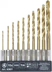 HSS-Bohrer-Satz, Titan beschichtet, 10-tlg.