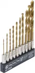 HSS-Bohrer-Satz, Titan beschichtet, 10-tlg.