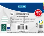 Karteikarten DIN A7 liniert 100 Stück FSC
