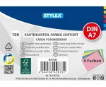 Karteikarten DIN A7 liniert farbig sortiert 100 Stück FSC