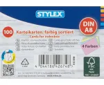 Karteikarten DIN A8 liniert farbig sortiert 100 Stück FSC