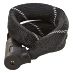 Kettenschloss ART** zertifiziert inkl. 2 Laser-Cut Schlüssel (1x mit LED) Textilummntelung Schlüsselwegfallsperre Staubschutzkappe L: 110 cm