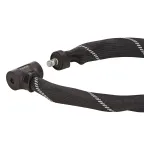 Kettenschloss ART** zertifiziert inkl. 2 Laser-Cut Schlüssel (1x mit LED) Textilummntelung Schlüsselwegfallsperre Staubschutzkappe L: 110 cm