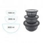 Schüssel mit luftdichtem Deckel 1L 2L 3L STRIPE