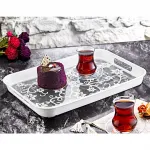 Serviertablett mit Blumenmuster (41 x 29 x 4 cm) - ORNAMENT