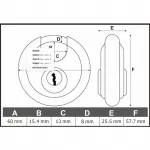 Vorhangschloss / Rundschloss - 60mm