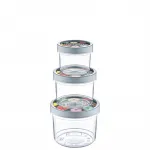 Vorratsbehälter Set 3 tlg. rund (12,5 x 10,3 cm) - SO FRESH - (02 0987)
