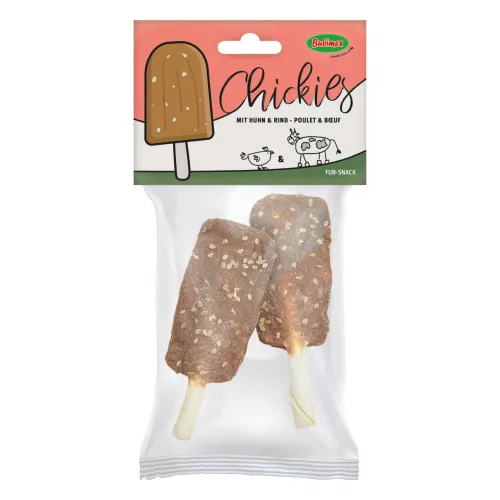 ChickiesFun Snack Kaurolle mit Huhn Stieleis-Optik 80g
