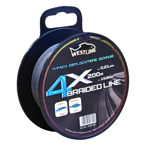 4X Braided Line Grau Ø 0,12 - 0,21mm x 200m