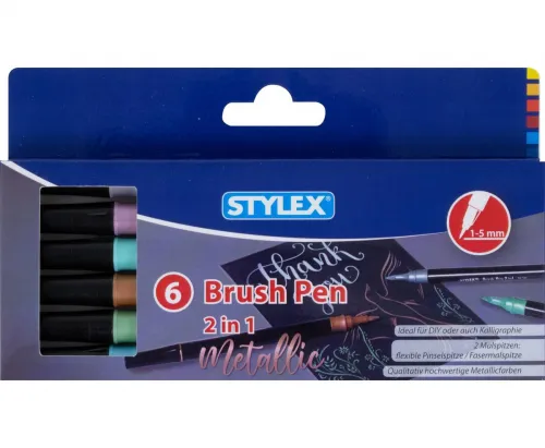 6er Doppel-Pinselmaler, Metallic