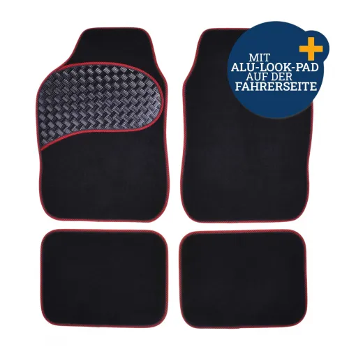 Autoteppich-Set Alu-Look-Pad