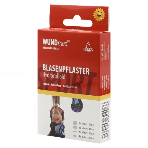 Blasenpflaster, hydrocolloid, 6er, 4 versch. Größen