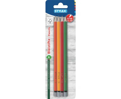Bleistifte ohne Radiergummi FSC 4 Stück