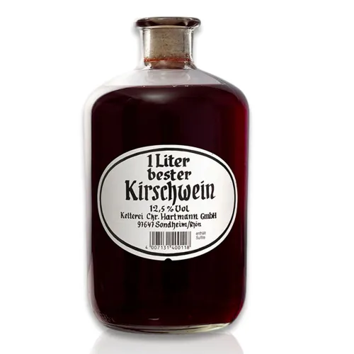 Ch. Hartmann Fruchtwein in Apotherflasche 1L Kirschwein