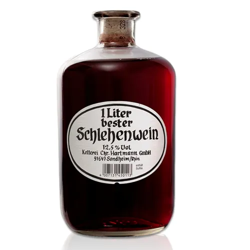 Ch. Hartmann Fruchtwein in Apotherflasche 1L Schlehenwein