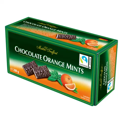 Chocolate Orange Mints - Zartbitter Täfelchen Orange/Minze 200g