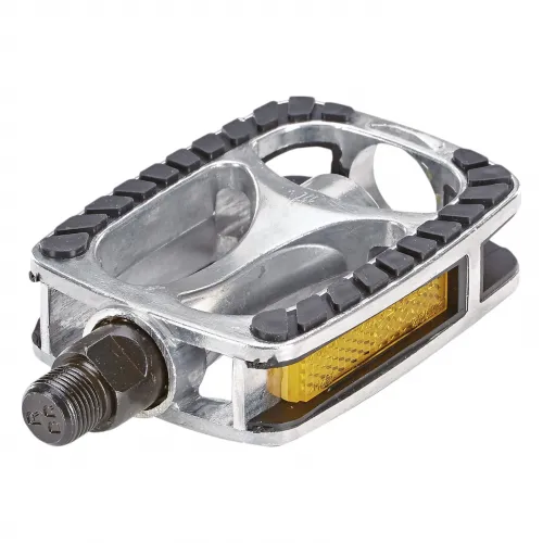 City-/Trekking Pedale mit rutschfester Trittfläche Aluminium Rahmen mit Gummiblock mit Reflektoren