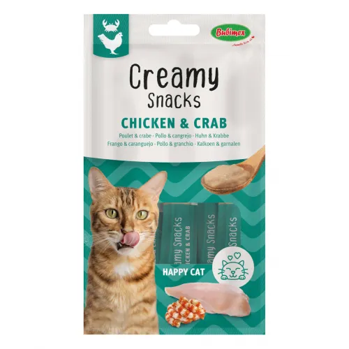 Creamy Snacks HAPPY CAT mit Huhn & Krabbe 60g