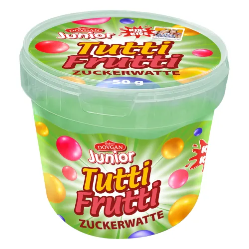 DOVGAN Junior Zuckerwatte Tutti Frutti im Eimer 50g