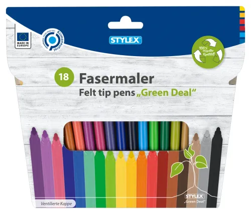 Fasermalstifte 18 Stück recycelt *NEU*