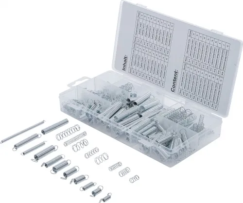 Federn-Sortiment, Zug + Druckfedern, 200-tlg.